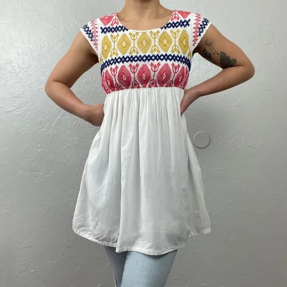 Romeo & Juliet Couture boho embroidered empire waist tunic XS - Picture 2 of 12